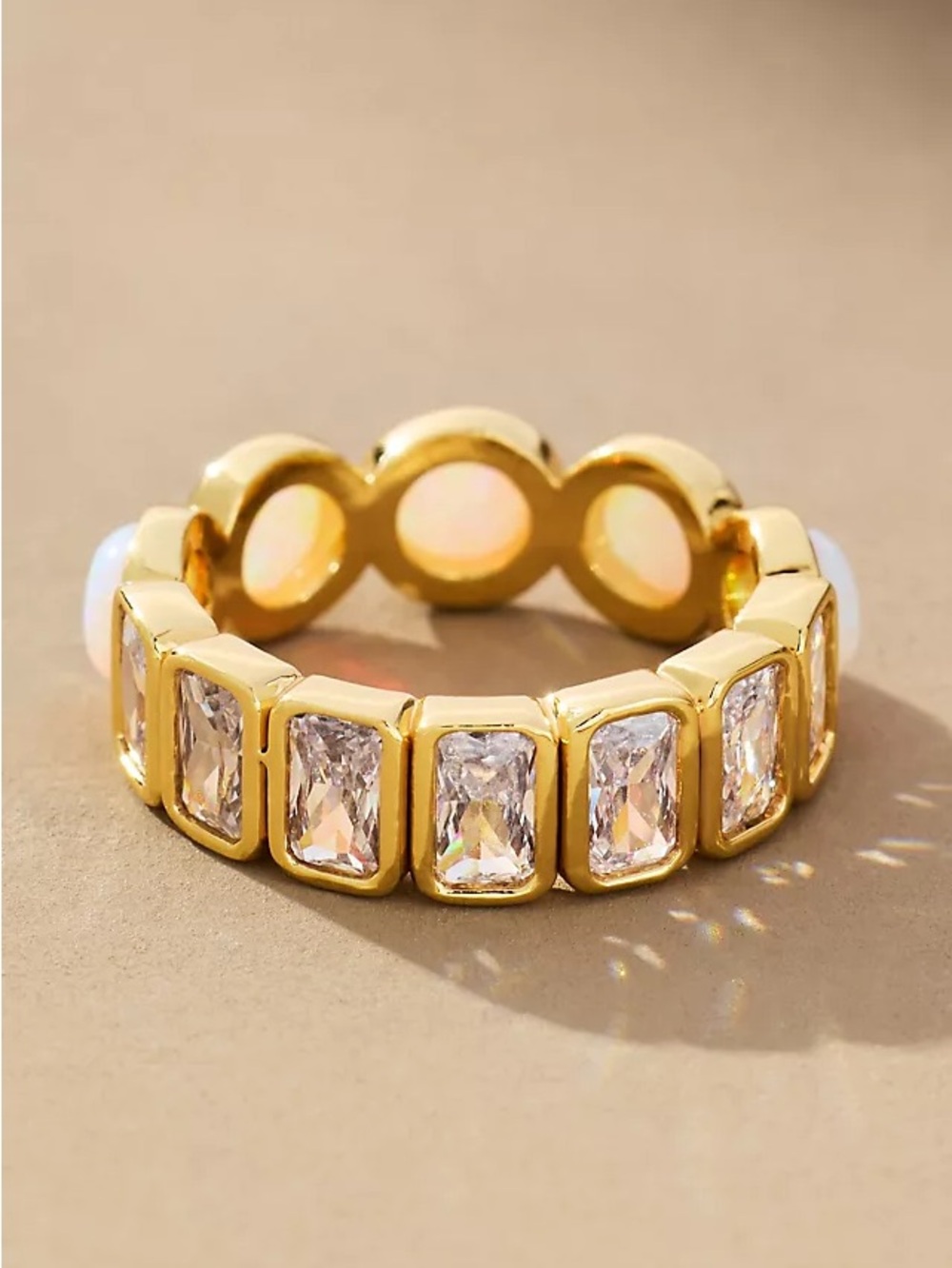 Anthropologie two stone crystal ring